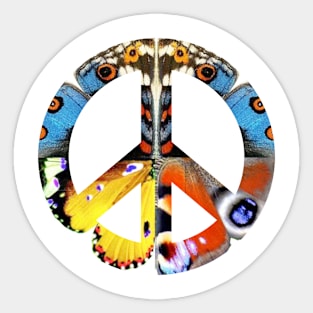 Peace Sign Support Life Humanity Hope Compassion Nature Inspired Psychedelic Kaleidoscope Floral Butterfly Hippie Flower Power Sticker